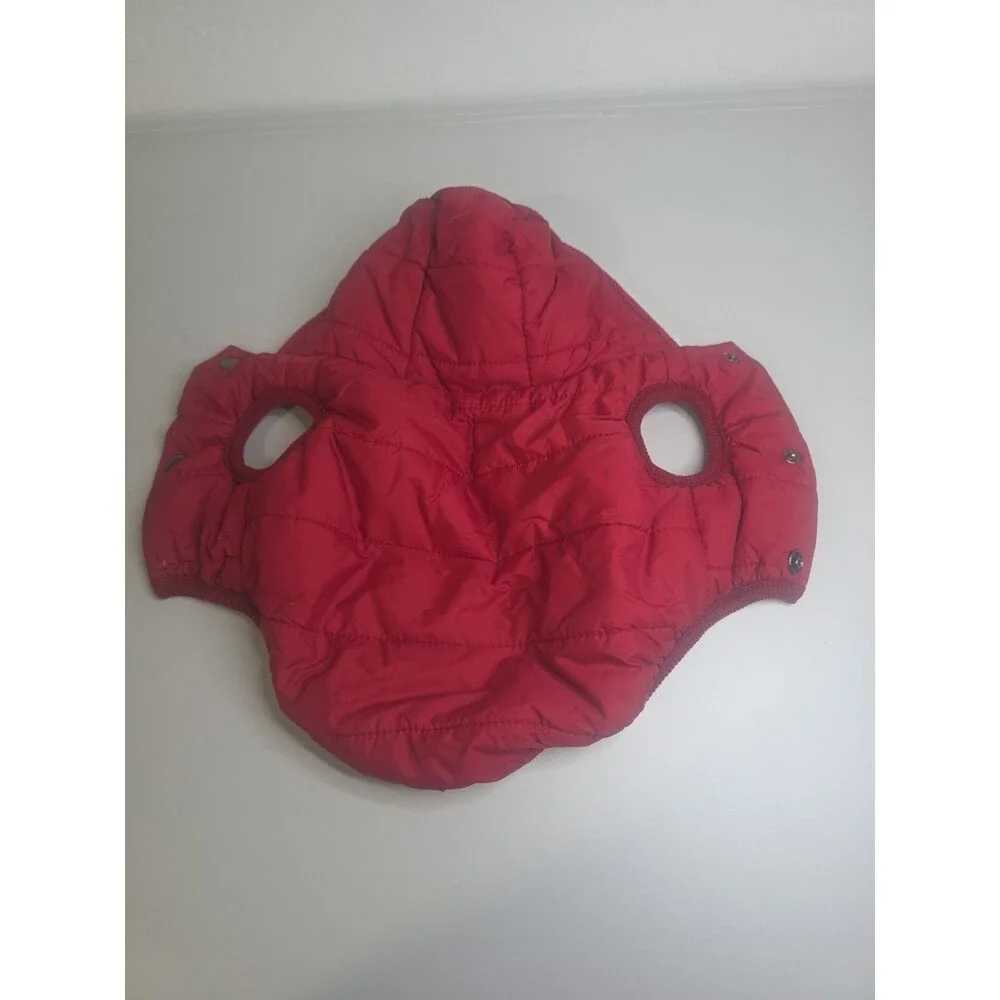 SAWMONG Dog Fleece Hoodie Red Small, (missing 1 snap)